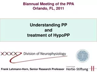 Understanding PP and treatment of HypoPP