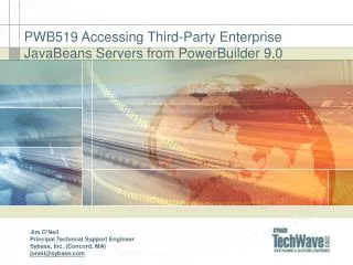 PWB519 Accessing Third-Party Enterprise JavaBeans Servers from PowerBuilder 9.0