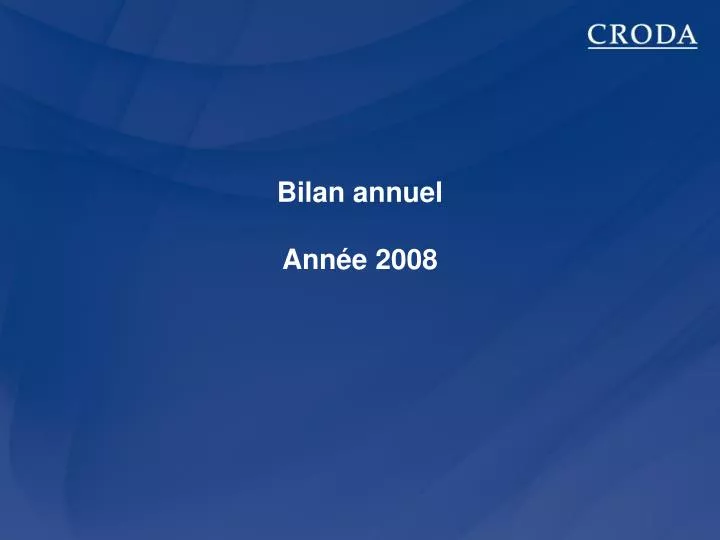 bilan annuel ann e 2008