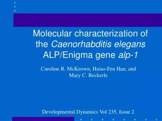 Molecular characterization of the Caenorhabditis elegans ALP/Enigma gene alp-1