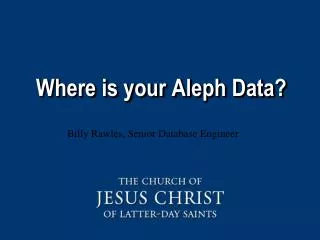 Where is your Aleph Data?