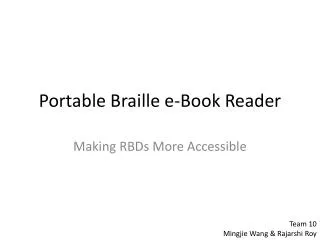 Portable Braille e-Book R eader