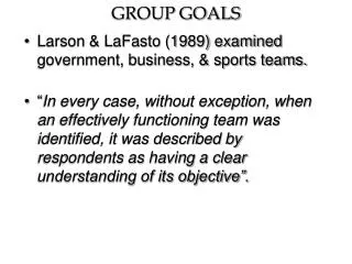 GROUP GOALS