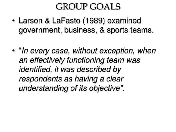 group goals