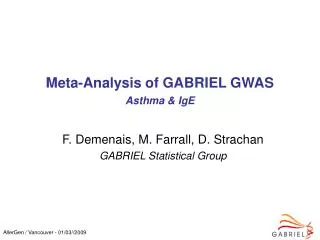 Meta-Analysis of GABRIEL GWAS Asthma &amp; IgE