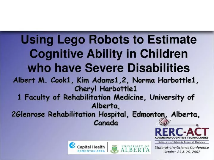 using lego robots to estimate cognitive ability in children who have severe disabilities