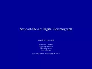 State-of-the-art Digital Seismograph