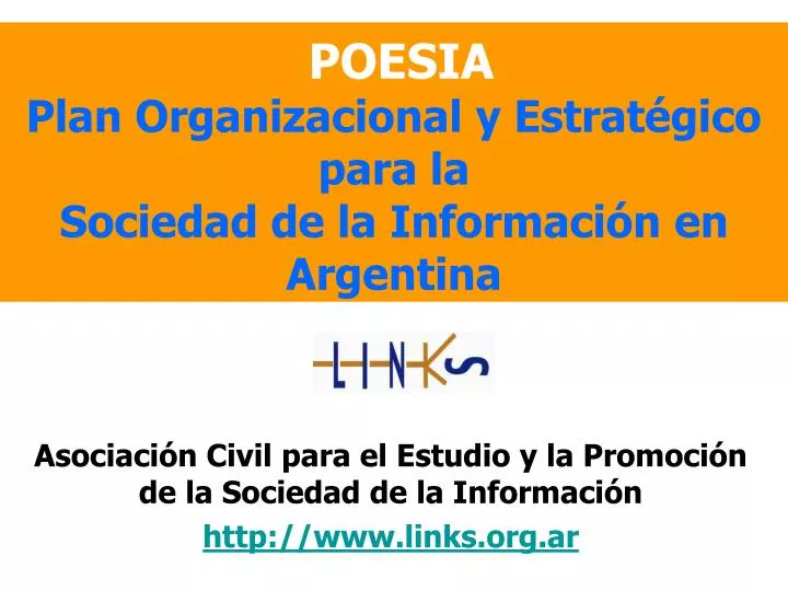 poesia plan organizacional y estrat gico para la sociedad de la informaci n en argentina