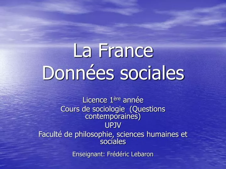 la france donn es sociales