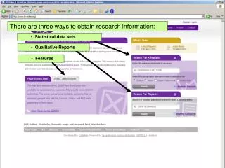 There are three ways to obtain research information: