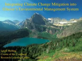 Integrating Climate Change Mitigation into Glacier’s Environmental Management System