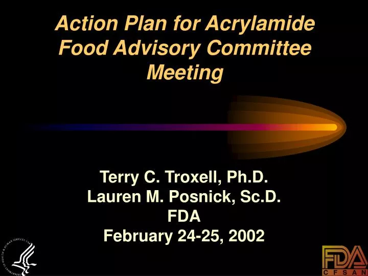 action plan for acrylamide food advisory committee meeting