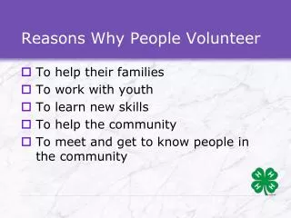 Reasons Why People Volunteer