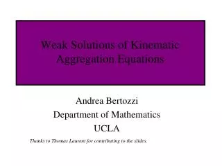 Weak Solutions of Kinematic Aggregation Equations