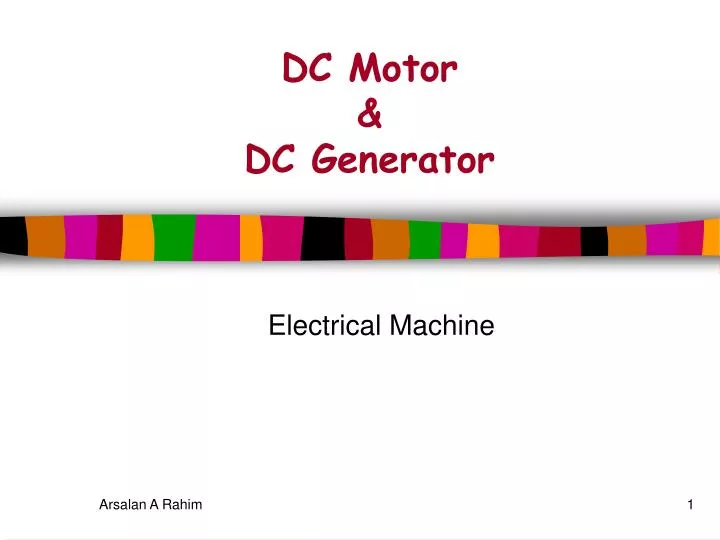 dc motor dc generator
