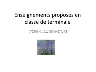 enseignements propos s en classe de terminale