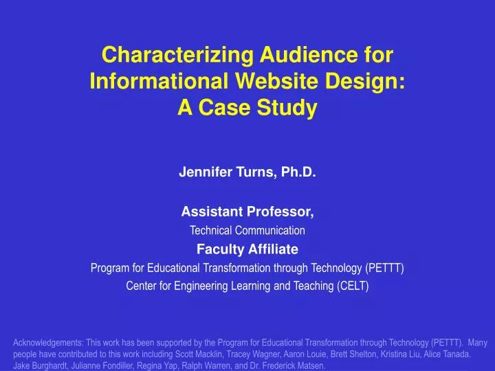 characterizing audience for informational website design a case study