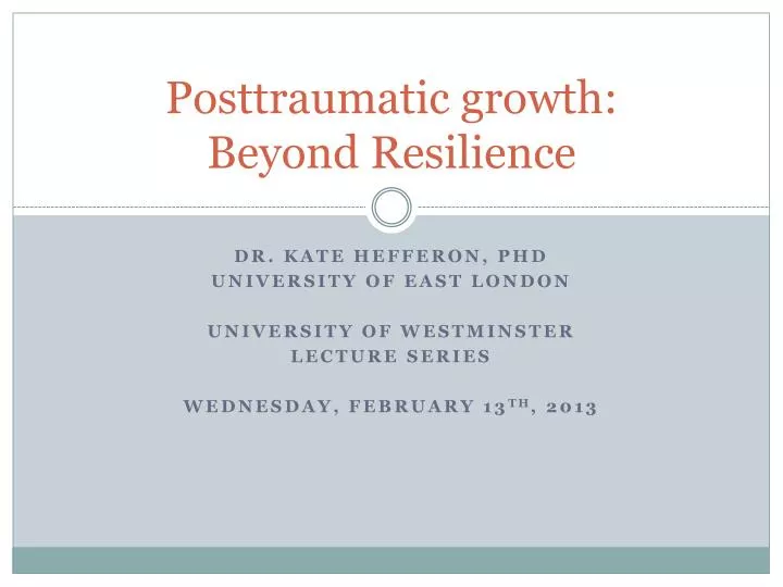posttraumatic growth beyond resilience