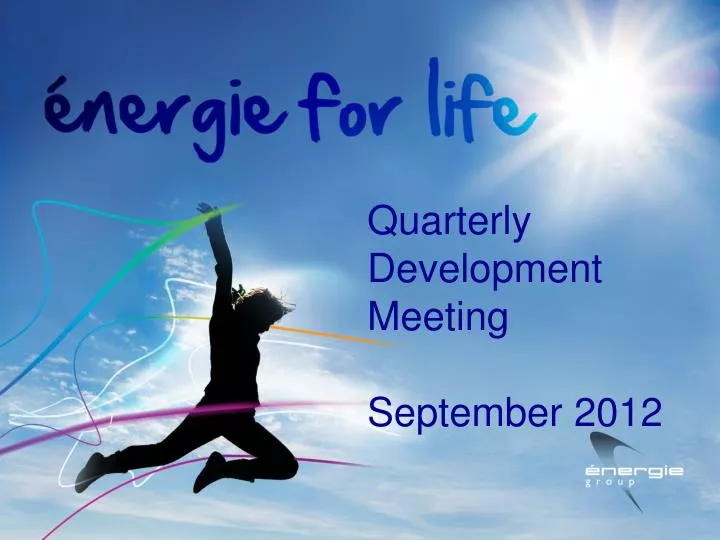 quarterly development meeting september 2012