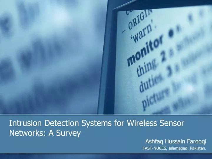 intrusion detection systems for wireless sensor networks a survey