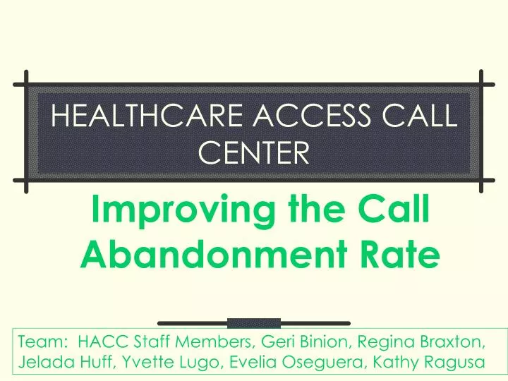 healthcare access call center