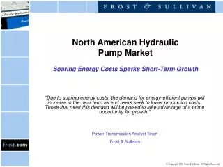 North American Hydraulic Pump Market Soaring Energy Costs Sparks Short-Term Growth