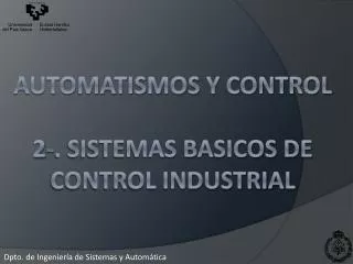 automatismos y control 2 sistemas basicos de control industrial