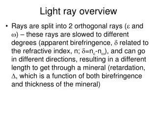Light ray overview