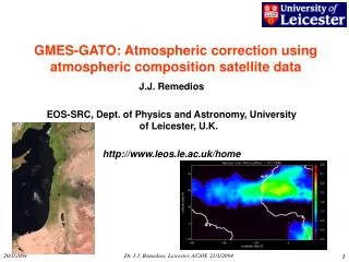 GMES-GATO: Atmospheric correction using atmospheric composition satellite data