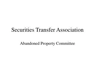 Securities Transfer Association