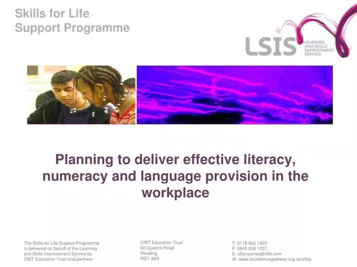 planning to deliver effective literacy numeracy and language provision in the workplace