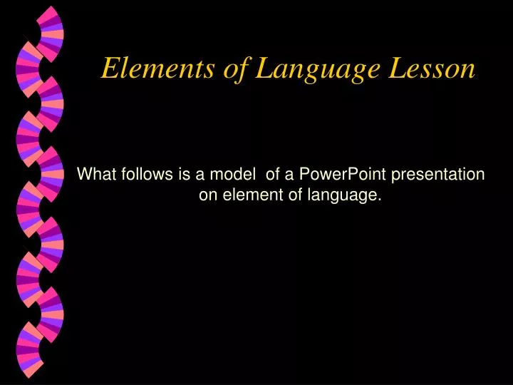 elements of language lesson