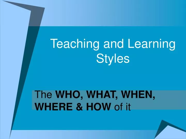 teaching and learning styles