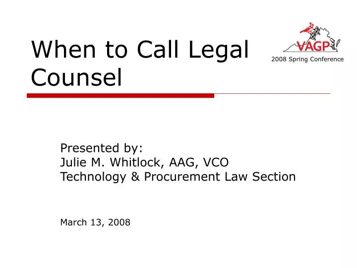 when to call legal counsel