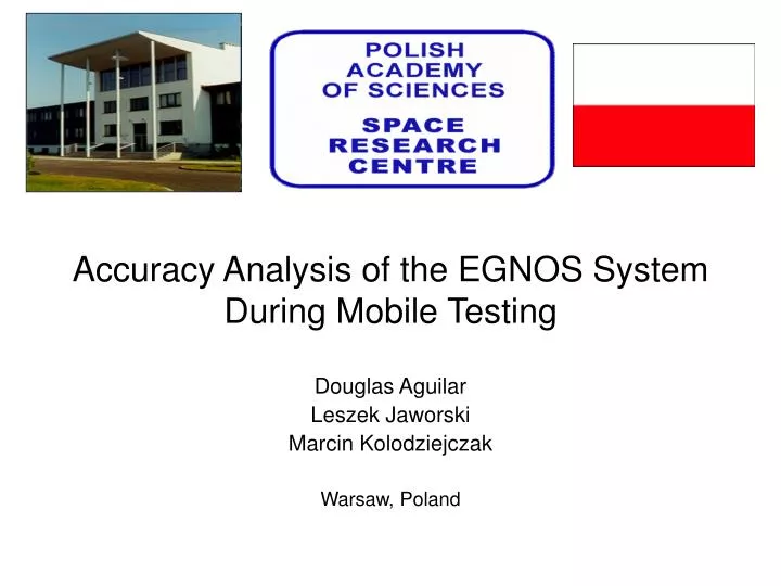 accuracy analysis of the egnos system during mobile testing