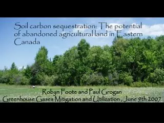 Soil carbon sequestration: The potential of abandoned agricultural land in Eastern Canada