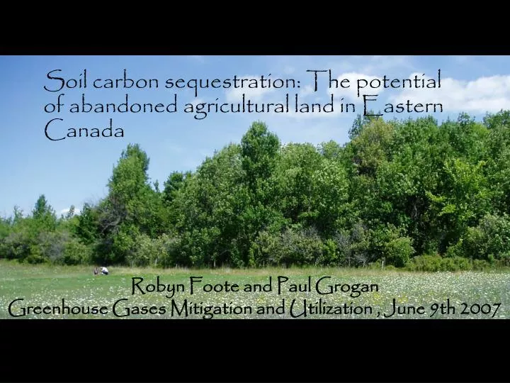 soil carbon sequestration the potential of abandoned agricultural land in eastern canada