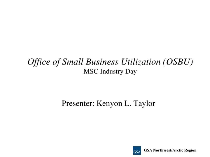 office of small business utilization osbu msc industry day