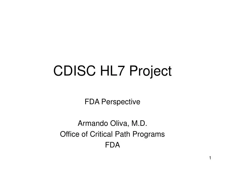 cdisc hl7 project