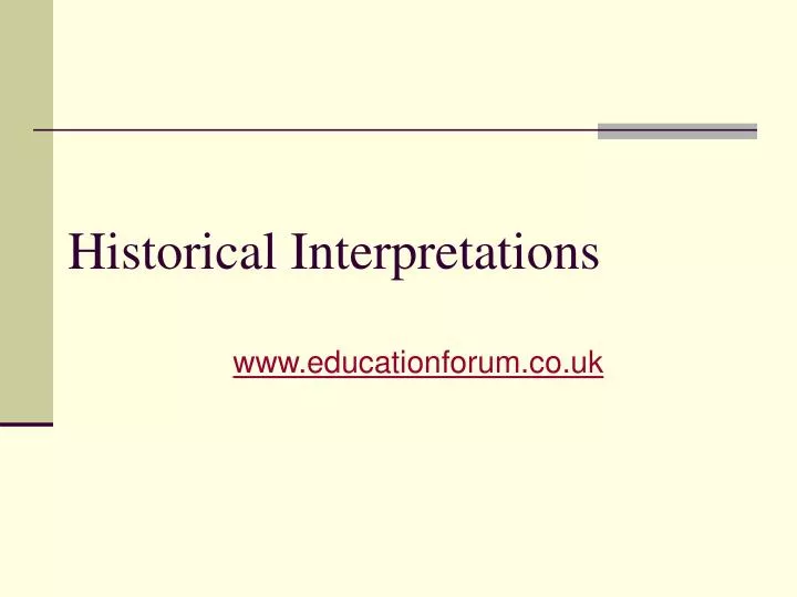 historical interpretations
