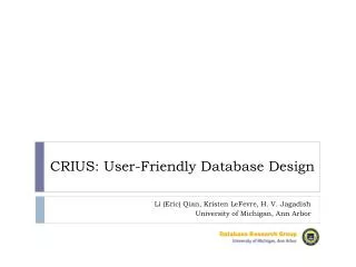 CRIUS: User-Friendly Database Design