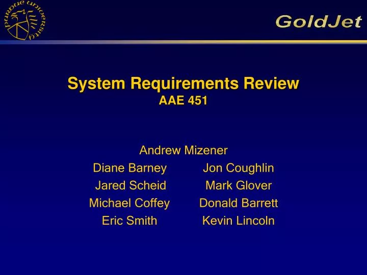 system requirements review aae 451