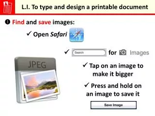 L.I. To type and design a printable document