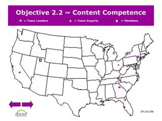 Objective 2.2 ~ Content Competence = Team Leaders = Team Experts		= Members