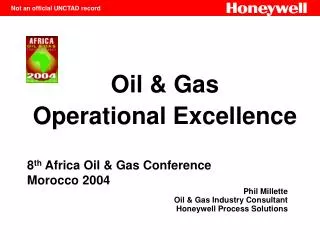 Oil &amp; Gas Operational Excellence