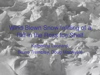 Wind-Blown Snow Infilling of a Rift in the Ross Ice Shelf