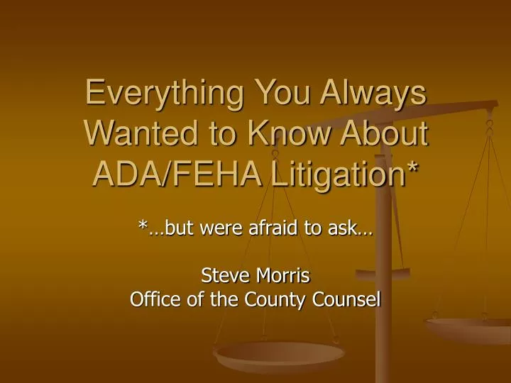 everything you always wanted to know about ada feha litigation