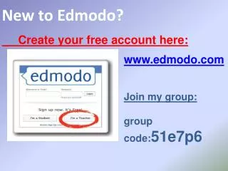 New to Edmodo ? Create your free account here: