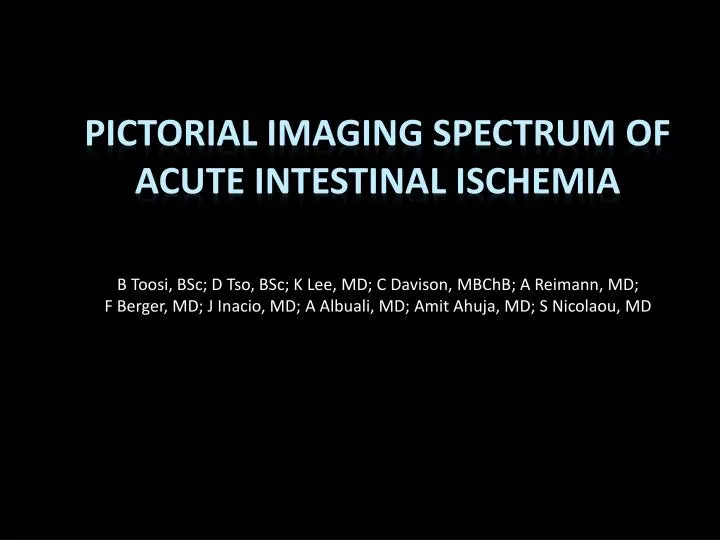 pictorial imaging spectrum of acute intestinal ischemia