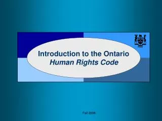Introduction to the Ontario Human Rights Code